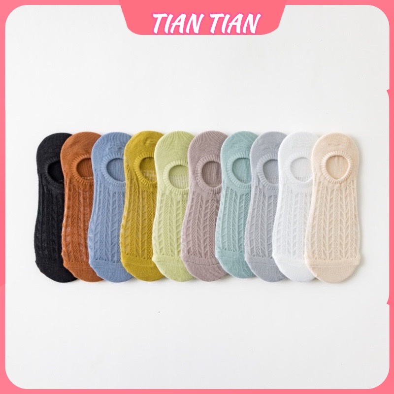 TIAN TIAN T215 Vớ tất hài nữ Ren Lưới Silicone Mỏng Thoáng Khí Chống Trượt Thoáng Khí Thời Trang Mùa Hè Cho Nữ