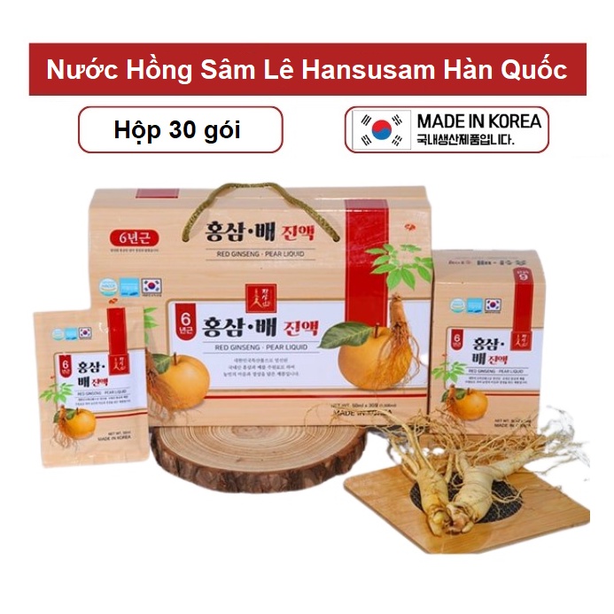Nước Hồng Sâm Lê Hansusam Hàn Quốc ( Hộp 30 gói x 50ml ) - Chính Hãng