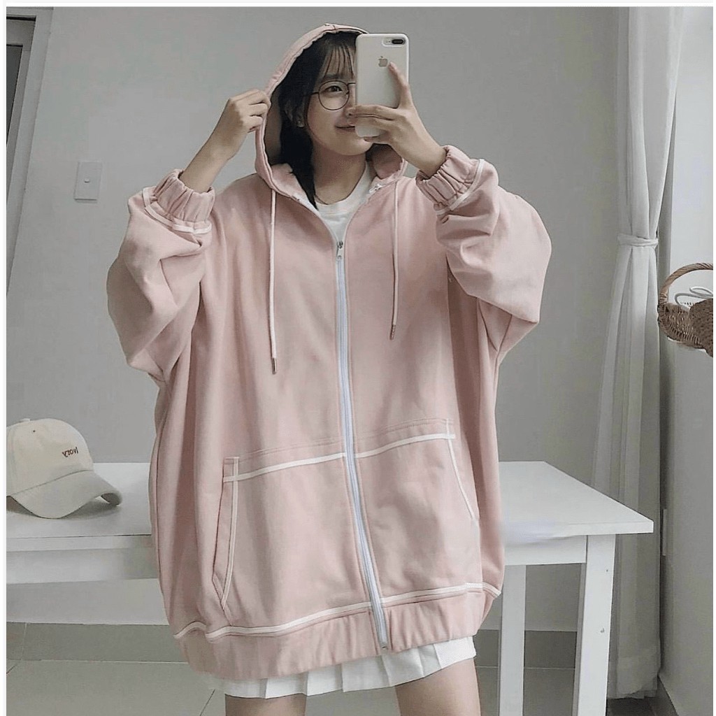 ÁO KHOÁC HOODIE NỮ PHỐI VIỀN CAO CẤP SIÊU CUTE ĐẸP THỜI TRANG