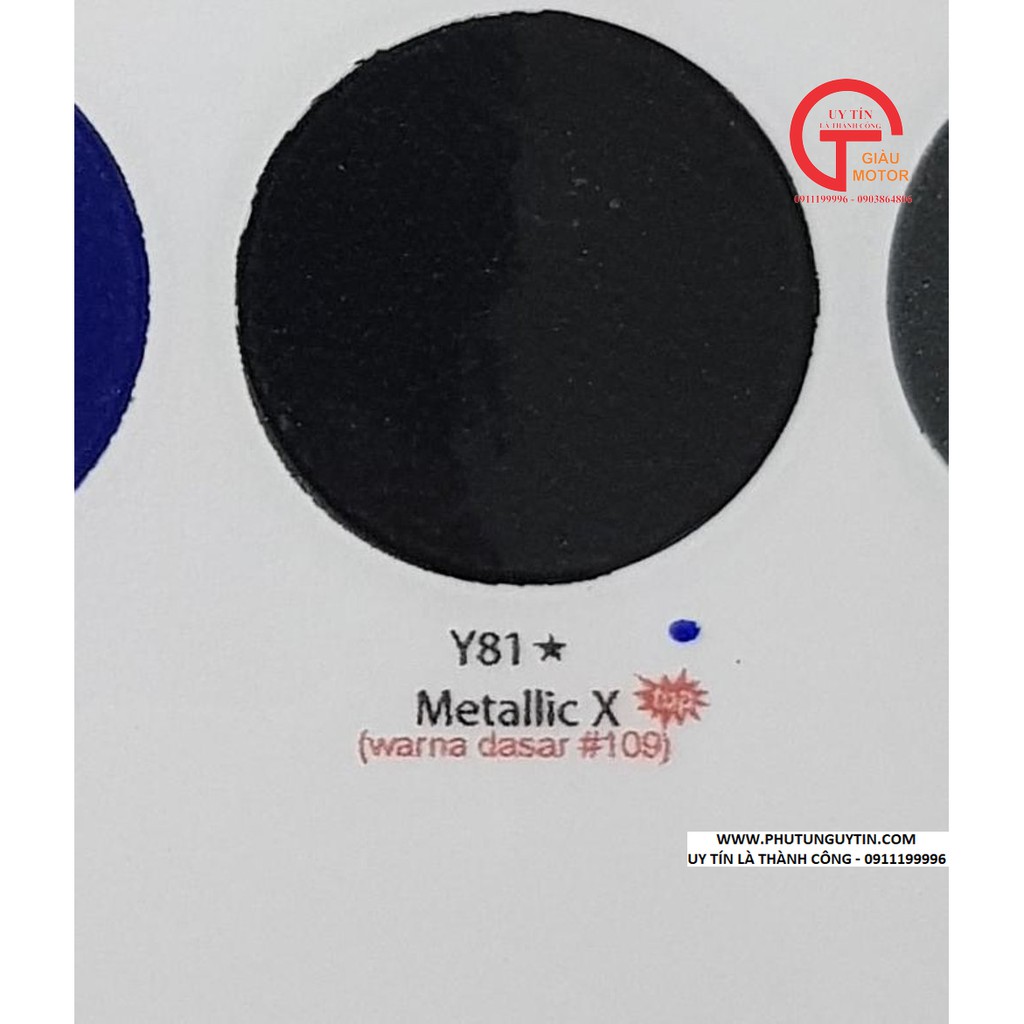 Y81 _ Chai sơn xịt sơn xe máy Samurai Y81 _ màu đen ánh kim X _ Metallic X  _ uy tín, giao hàng nhanh, giá rẻ