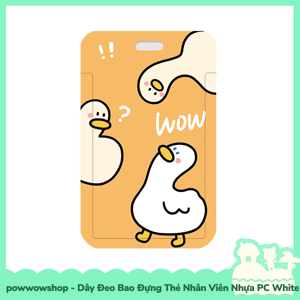 [Sẵn VN - Hỏa Tốc] Dây Đeo Thẻ Bao Thẻ Nhân Viên Nhựa PC Phong Cách Yellow Farm White Duck Vịt Trắng