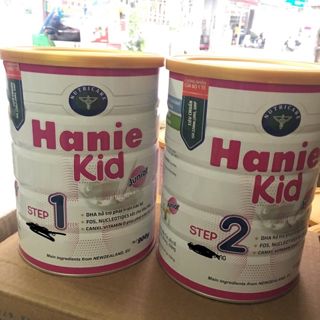 Sữa Bột Hanie Kid Junior số 1,2 loại 900g Date 2022