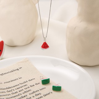 Dây chuyền mặt hình lát dưa hấu thời trang