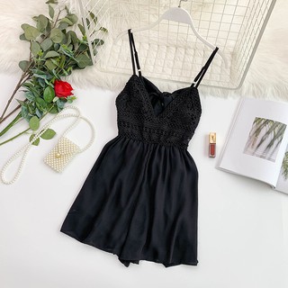 Jumpsuit 2 dây phối ren