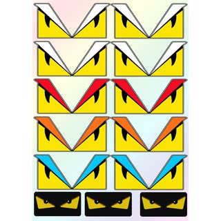 13 tem nổi đôi mắt fendi, decal fendi trang trí xe, tem dán xe máy, stick nổi tặng 3 logo dán mũ