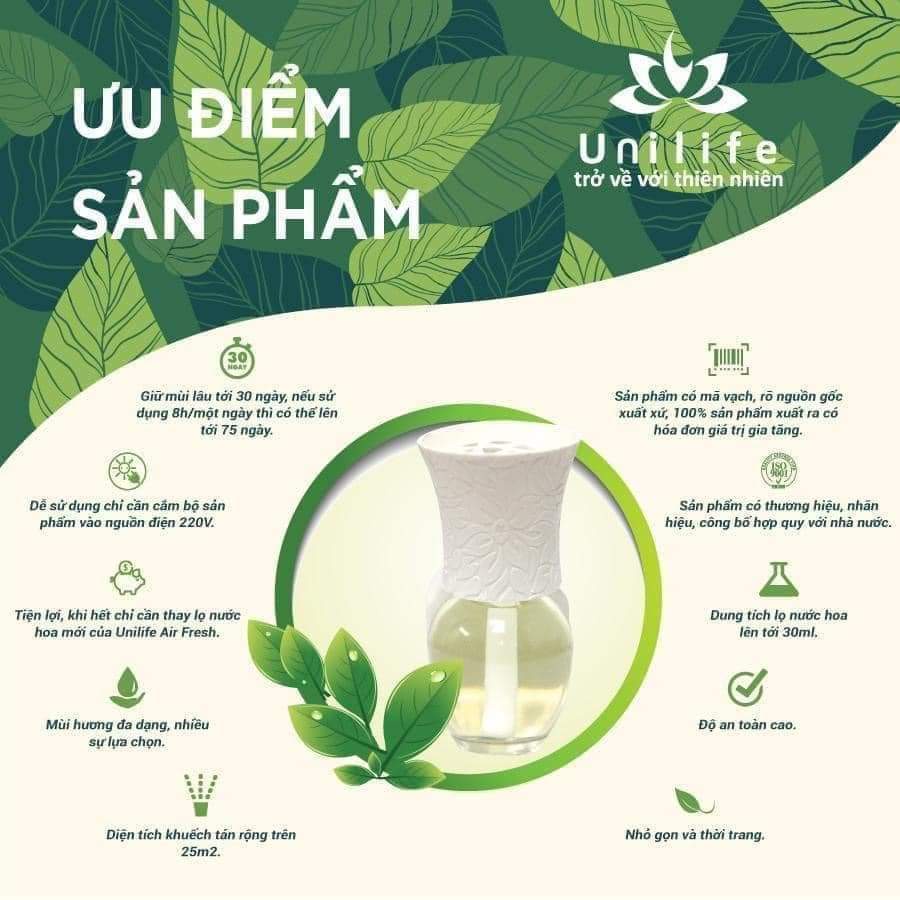 Tinh dầu thiên nhiên Unilife, Tinh dầu xông phòng hương Hoa Hồng, khử mùi hôi, hương thơm đậm đà, lọ 30ml