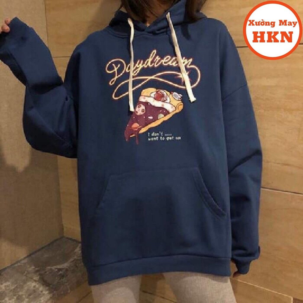 Áo Hoodie Nỉ Nữ Họa Tiết Bánh Pizza Siêu Xinh Mã 491 Xưởng May HKN