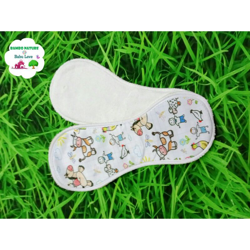 MIẾNG LÓT BỈM VẢI BAMBOO NATURE BABU LOVE SIÊU THẤM HÚT SIZE M,L