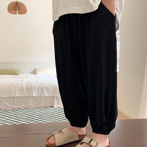 [Babycat] Hàng Có Sẵn Quần Dài Vải Lụa Lạnh Cotton Lạnh Mỏng Phong Cách Nhật Bản Hàn Quốc Chống Muỗi Thời Trang Mùa Hè Dành Cho Bé Trai Bé Gái