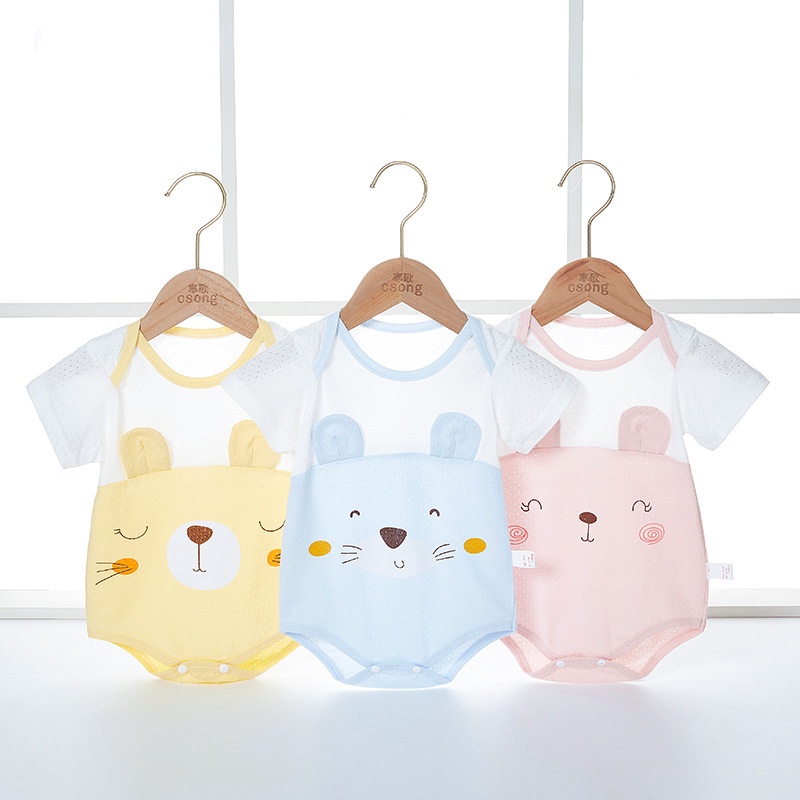 Bộ Áo Liền Quần Vải cotton Mỏng Thời Trang Mùa Hè Cho Bé