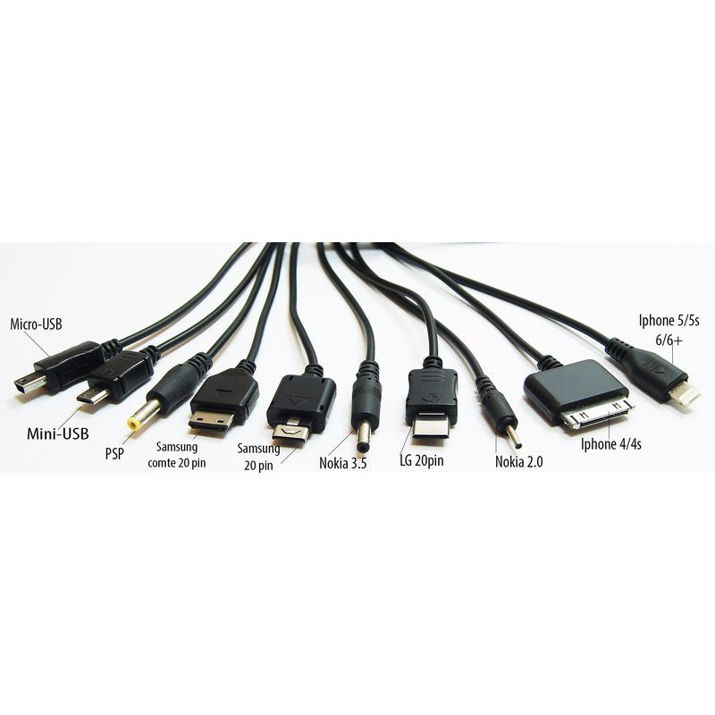 Cáp Sạc 10 Đầu Dây Xoắn Đa Năng,Có Đầu IP_video tự quay shop oanh