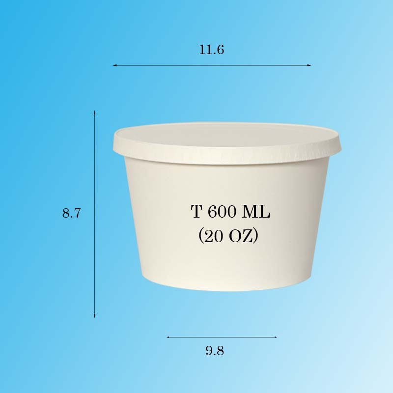 50 Tô giấy 600ml (có nắp hoặc không nắp)