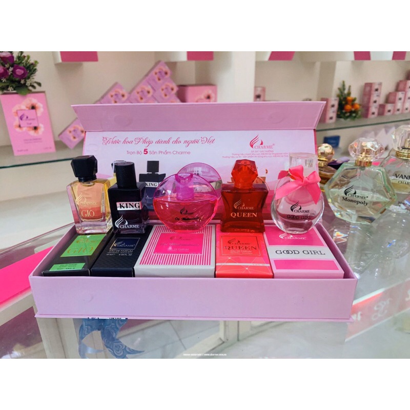 Bộ Set Nước Hoa Charmee 5 Chai Mini