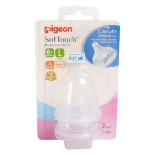 2 núm vú Pigeon SofTouch cho bình cổ rộng đủ size