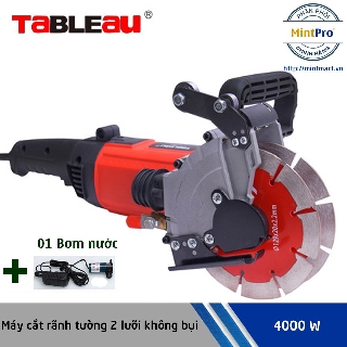 Máy cắt rãnh tường 2 lưỡi Tableau 6807 Máy cắt không bụi, công suất mạnh mẽ - Tặng kèm bơm nước mini