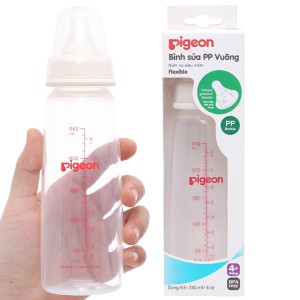 Bình sữa cổ hẹp PP vuông Pigeon 240ml