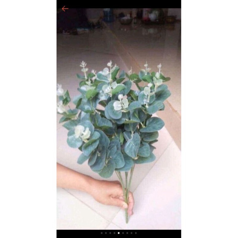 Lá táo cụm điểm hoa sáp hoa giấy nhún trang trí nhà cửa loại 1 - lá hồng, lá cây giả, phụ kiện làm hoa