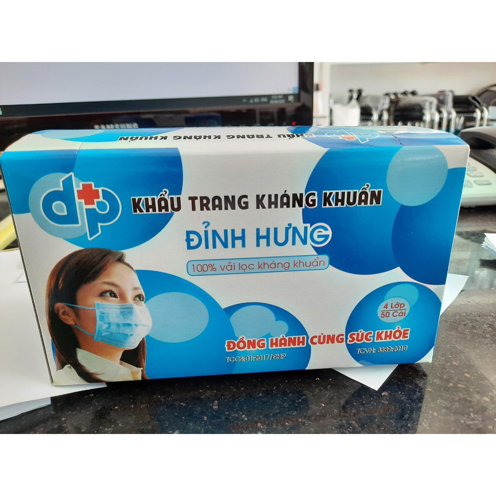 khẩu trang y tế kháng khuẩn Đỉnh Hưng loại tốt, dày | BigBuy360 - bigbuy360.vn