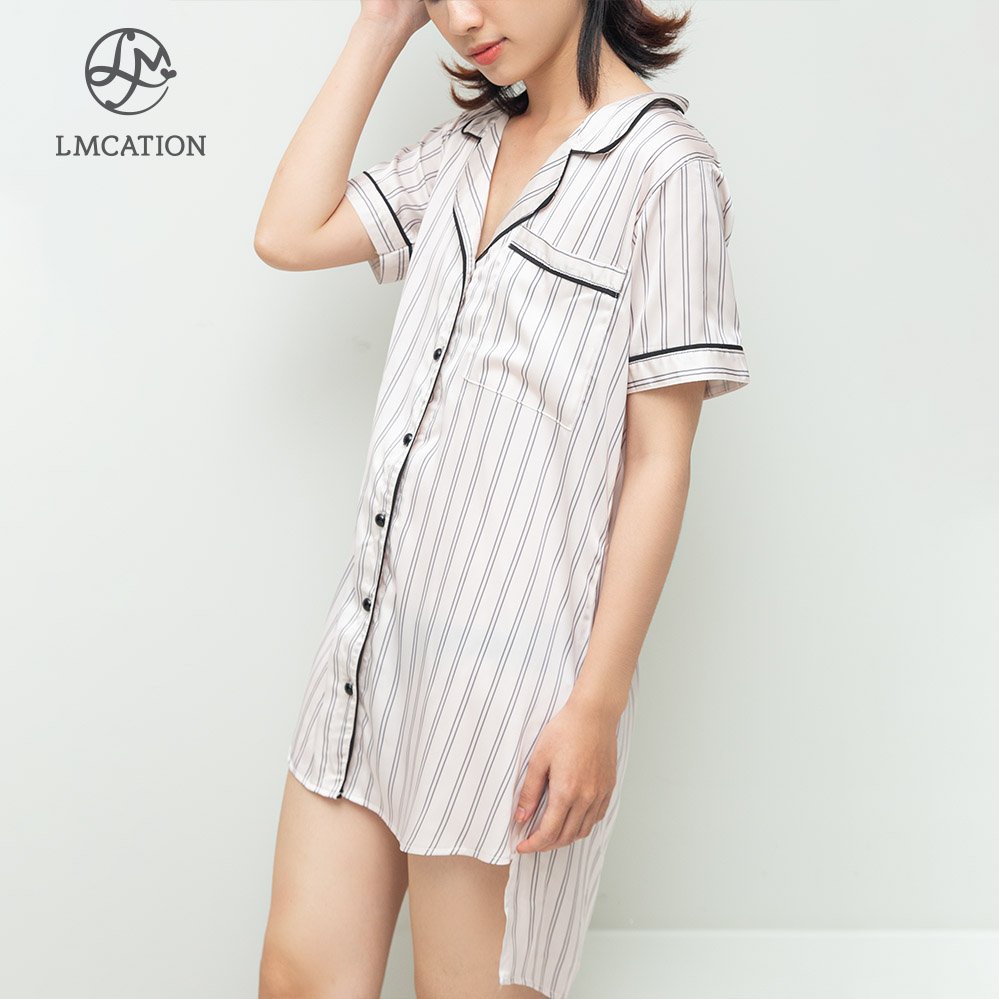 Đầm Pijama Nữ LMcation Molly - Sọc Hồng