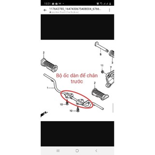 Bộ ốc dàn để chân trước xe Dream