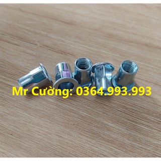 Gói 100 cái Tán rút M5/ M8 (Đai ốc rút) nửa lục giác. Chất liệu: Mạ kẽm trắng