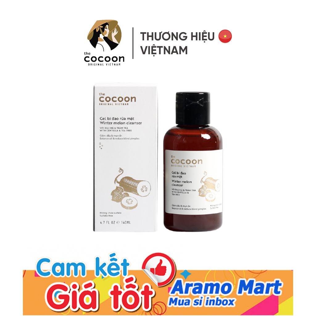 [FREESHIP] Gel bí đao rửa mặt Cocoon 140ml/chai ＊AramoMart＊