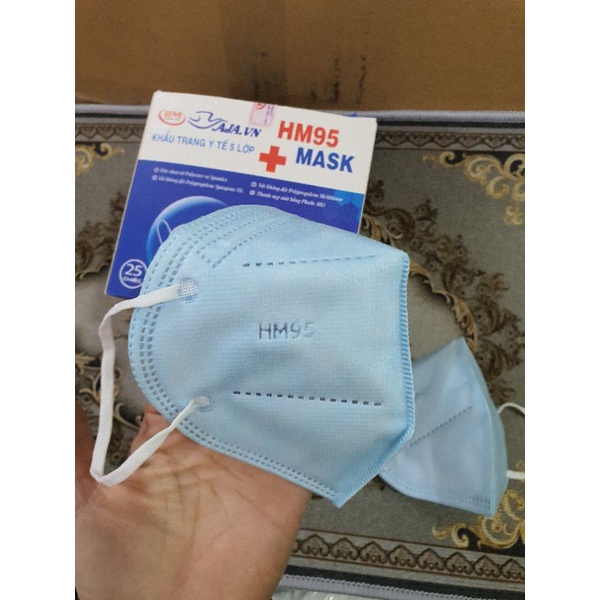Hộp 25 chiếc khẩu trang N95 không van màu xanh dương
