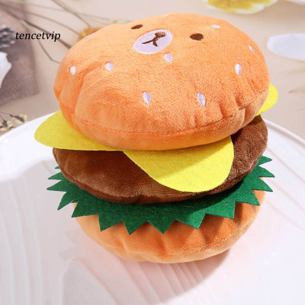 Đồ Chơi Hình Bánh Hamburger Phát Ra Âm Thanh Vui Nhộn Cho Thú Cưng