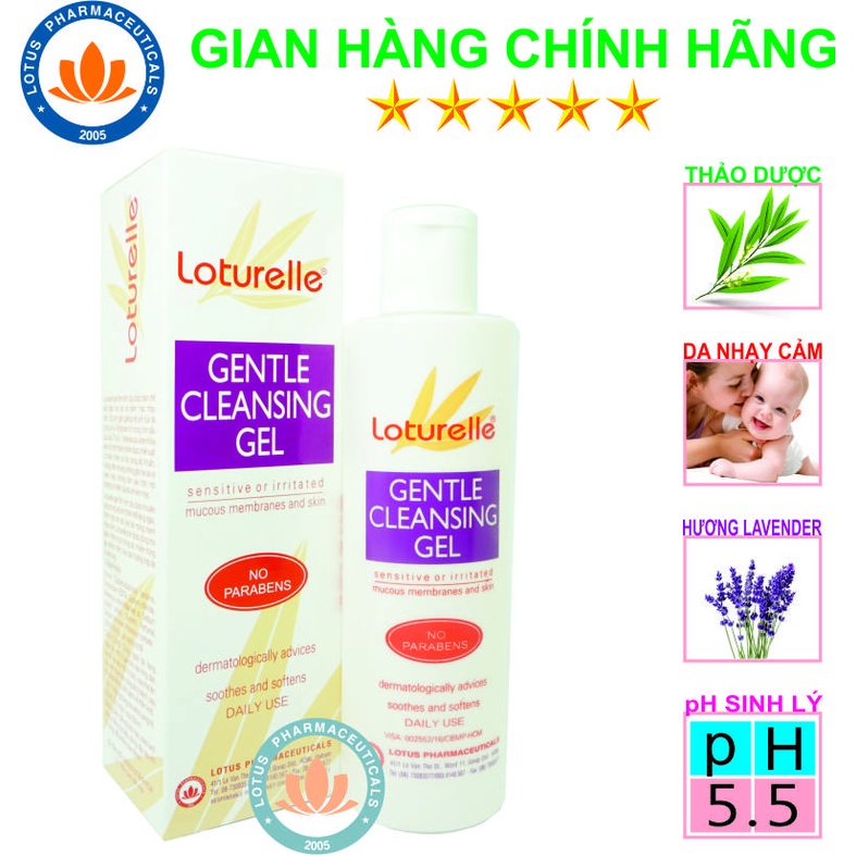 Gel tắm sạch mụn Loturelle 250ml, Hàng Chính Hãng có nguồn gốc thiên nhiên - Lotuspharma