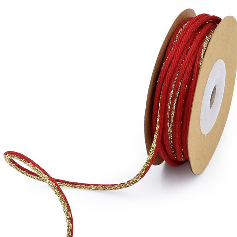 (Cuộn 10 Yards / Cuộn) Dây Thừng Đỏ Vàng Trang Trí Quần Áo Thủ Công DIY