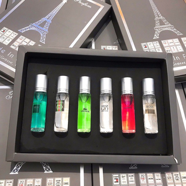 Hộp 6 chai nước hoa mẫu thử dạng lăn - set nước hoa mini - cực thơm | BigBuy360 - bigbuy360.vn