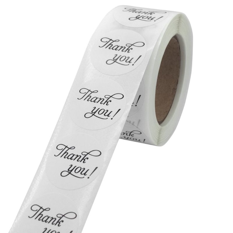 Bộ 500 miếng dán chữ Thank You dùng trang trí quà tặng