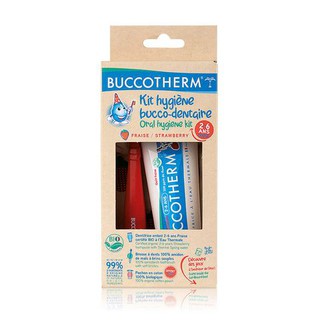 Kit chăm sóc răng hữu cơ trẻ em vị dâu Buccotherm 50ml kèm bàn chải (Trẻ em 2-6 tuổi)