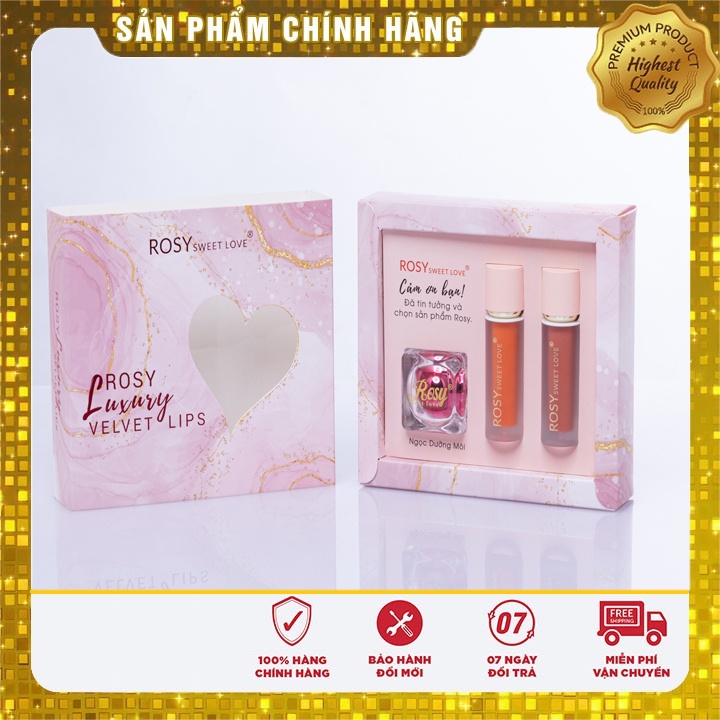 [Chính hãng] son rosy luxury velvet lips combo son dưỡng môi rosy sweet love tự chọn màu son