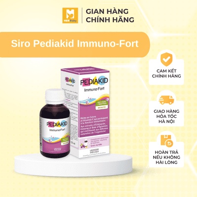 Siro Pediakid Immuno-Fort tăng miễn dịch, tăng sức đề kháng, hỗ trợ phòng cảm cúm 125ml - Herbaby