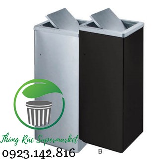 Thùng rác vuông nắp lật xoay