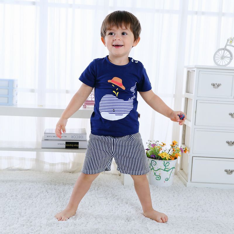 Bộ Đồ 2 Món Áo Thun In Hoạt Hình Phối Quần Dài Thiết Kế Dễ Thương Cho Bé Trai