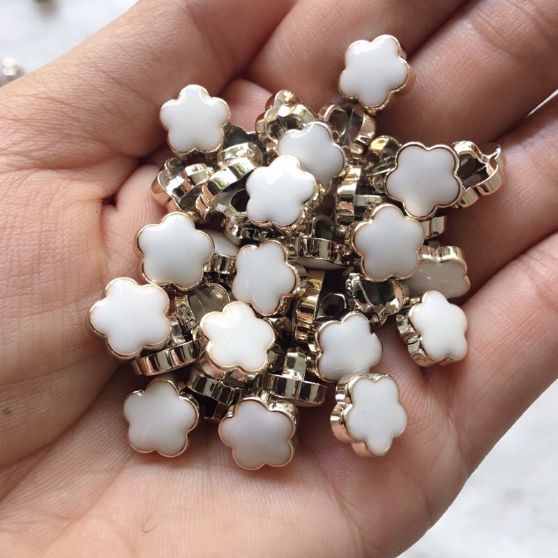 set 10 NÚT HOA NGỌC SƠ MI 1cm