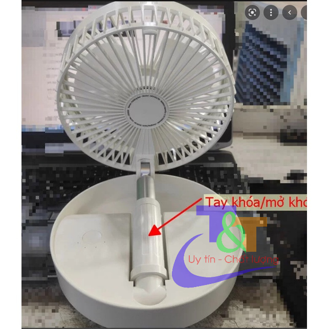 Quạt sạc gấp gọn Nanoco NFF1617W màu trắng,NFF1617P