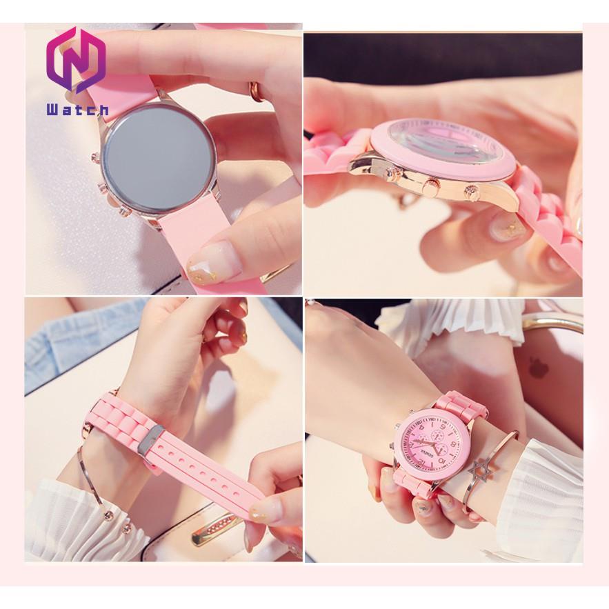 Watch Đồng hồ thời trang nữ Geneva KM01 dây silicon mềm dẻo đeo êm tay, trẻ trung, hiện đại, nhiều màu dể dàng phối đồ