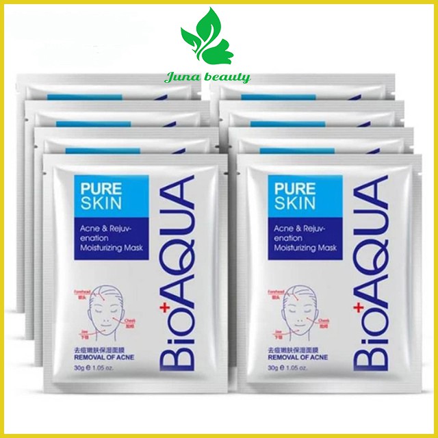 Mặt Nạ Ngừa Mụn Pure Skin BIOAQUA, Ngăn Ngừa Mụn Đỏ, Trứng Cá, Cám, Kiềm Dầu Mask Nội Địa Trung