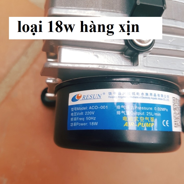 Máy sục sủi thổi khí oxi bể cá 18w loại xịn + 6 quả sủi + 12m dây - máy bơm oxi cho cá