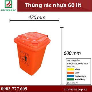 Thùng rác nhựa 60 lít