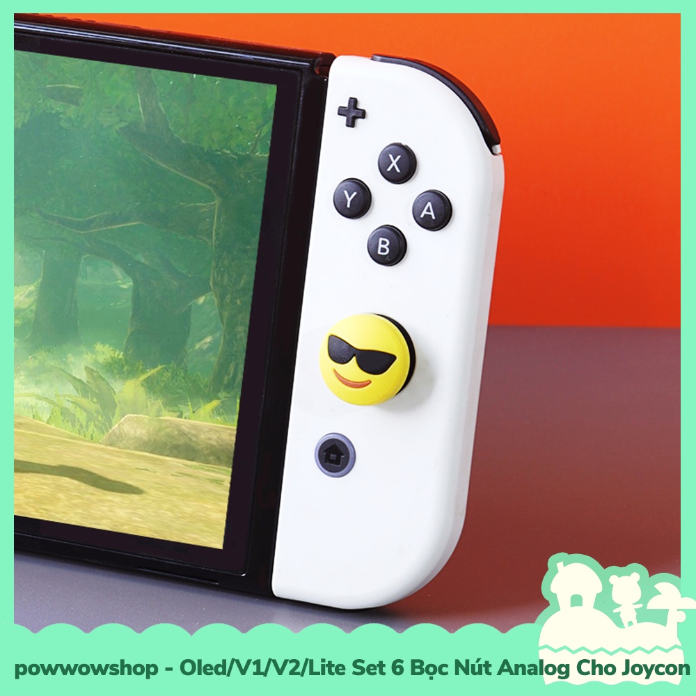 [Sẵn VN - Hỏa Tốc] Oled/V1/V2/Lite Set 6 Bọc Nút Analog Joycon Cho Máy Game Cầm Tay Nintendo Switch Emotional Funny