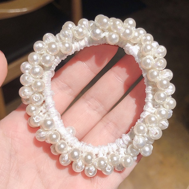 Dây buộc tóc, dây cột tóc đính hạt bẹt phụ kiện thời trang Hàn Quốc