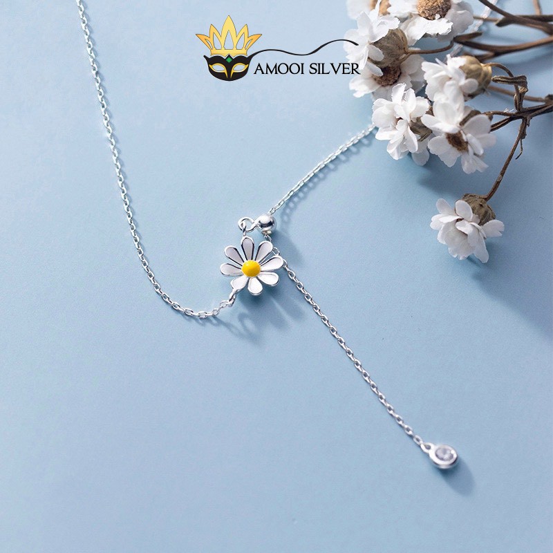 Dây chuyền choker bạc S925 hoa cúc - Amooi Silver AD153
