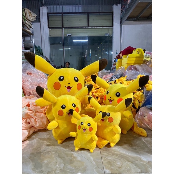 Gấu bông Pikachu ✨Freeship✨Gối ôm hình pikachu khổng lồ cho bé làm từ vải nhung lông mịn