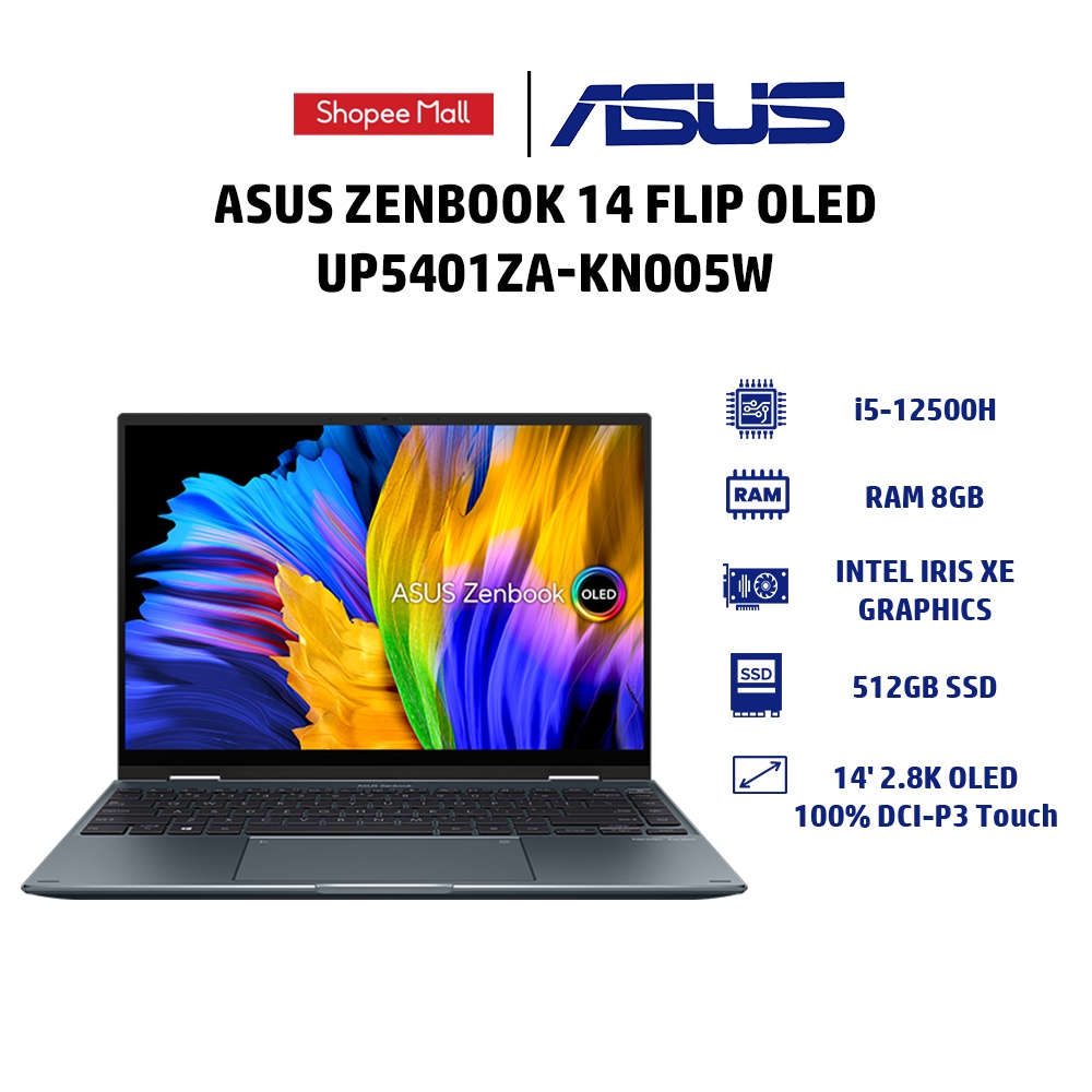 Laptop ASUS Zenbook 14 Flip OLED UP5401ZA-KN005W i5-12500H |8GB |512GB |14' 2.8K OLED |W11
