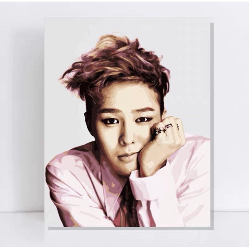 Tranh Sơn Dầu Số Hoá Ca Sĩ G-Dragon, Tranh Tô Màu Theo Số Ca Sĩ G-Dragon