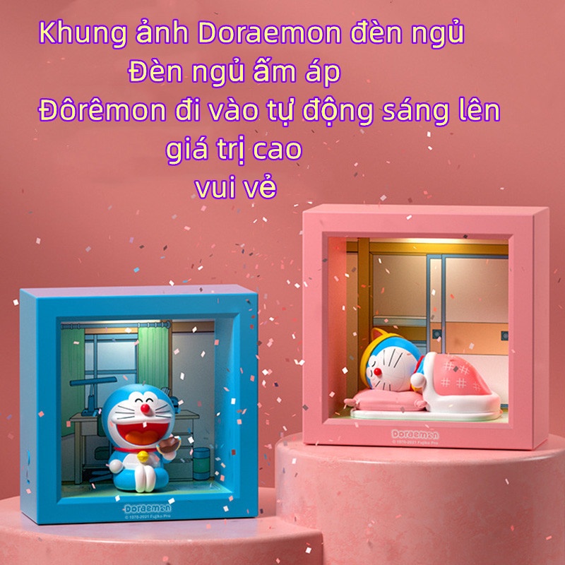 Đèn ngủ khung hình Doraemon Đèn hoạt hình bảo vệ mắt dễ thương Đèn hoạt hình có thể điều chỉnh Mô hình hộp đèn 3D dễ thương Nobita quà sinh nhật